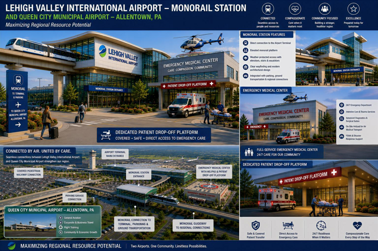 Lehigh Valley airport monorail station concept